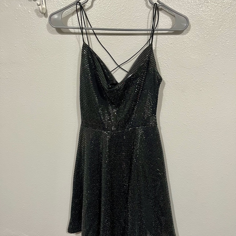 Sparkling Black Strappy Dress